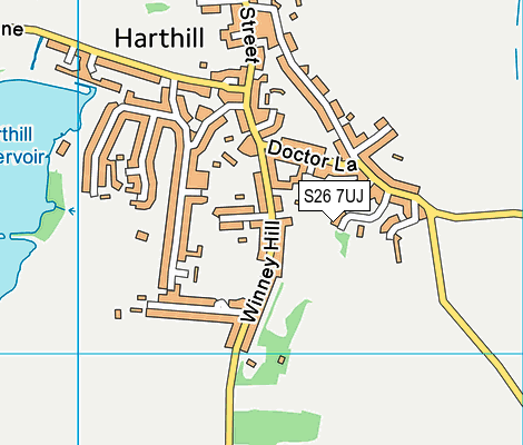 S26 7UJ map - OS VectorMap District (Ordnance Survey)