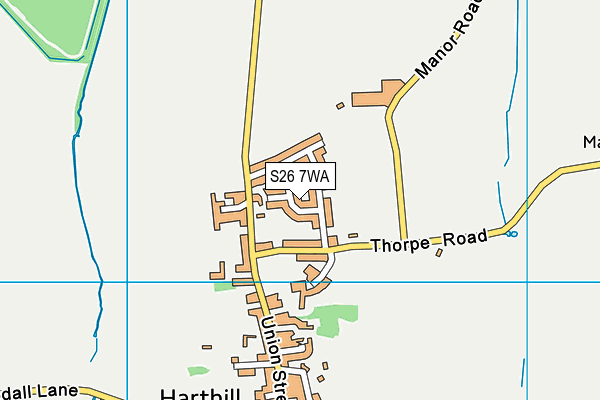 S26 7WA map - OS VectorMap District (Ordnance Survey)