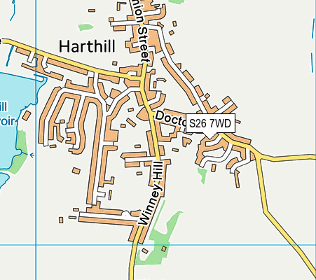 S26 7WD map - OS VectorMap District (Ordnance Survey)