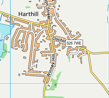S26 7WE map - OS VectorMap District (Ordnance Survey)