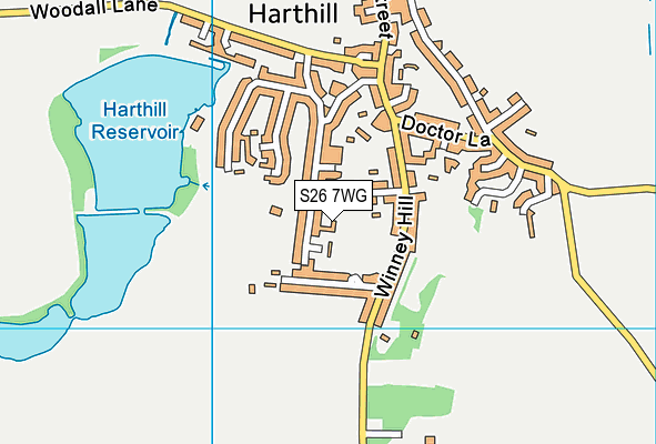 S26 7WG map - OS VectorMap District (Ordnance Survey)