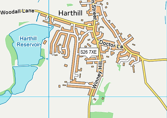 S26 7XE map - OS VectorMap District (Ordnance Survey)