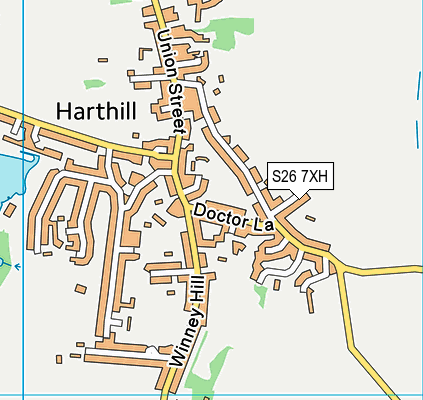 S26 7XH map - OS VectorMap District (Ordnance Survey)