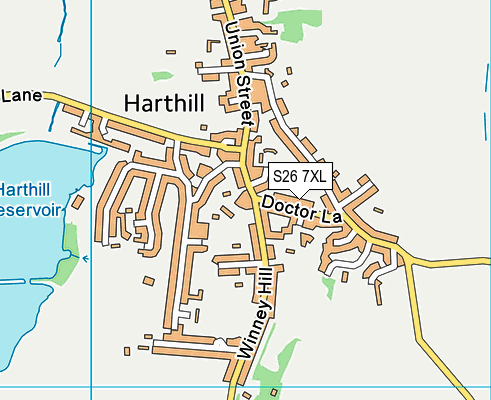 S26 7XL map - OS VectorMap District (Ordnance Survey)