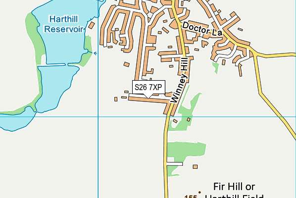 S26 7XP map - OS VectorMap District (Ordnance Survey)