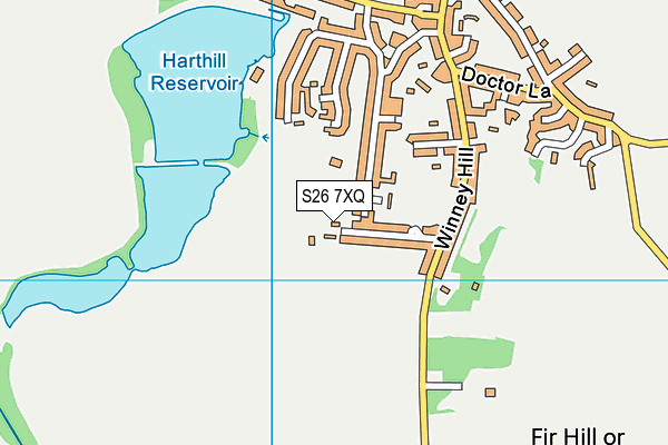 S26 7XQ map - OS VectorMap District (Ordnance Survey)