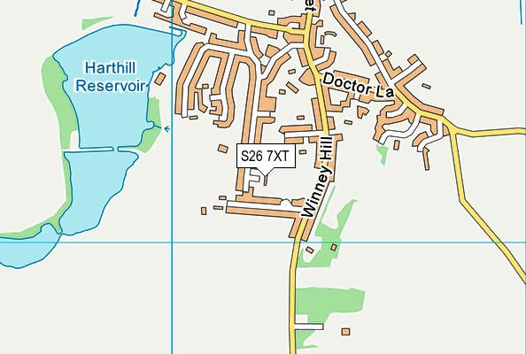 S26 7XT map - OS VectorMap District (Ordnance Survey)