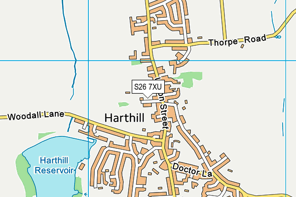 S26 7XU map - OS VectorMap District (Ordnance Survey)