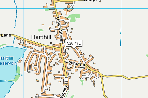 S26 7YE map - OS VectorMap District (Ordnance Survey)