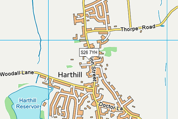 S26 7YH map - OS VectorMap District (Ordnance Survey)