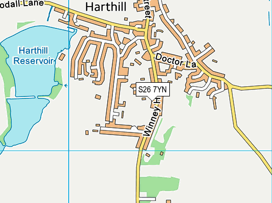 S26 7YN map - OS VectorMap District (Ordnance Survey)