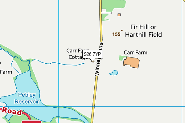 S26 7YP map - OS VectorMap District (Ordnance Survey)