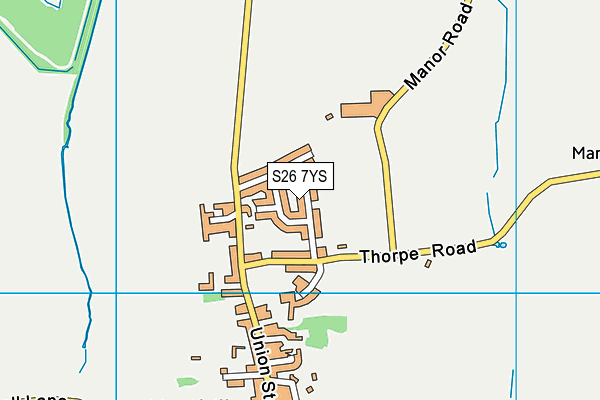 S26 7YS map - OS VectorMap District (Ordnance Survey)