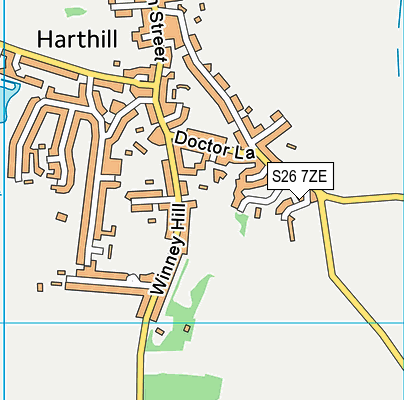 S26 7ZE map - OS VectorMap District (Ordnance Survey)