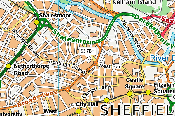 S3 7BH map - OS VectorMap District (Ordnance Survey)