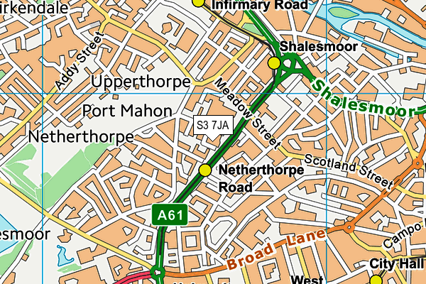 Netherthorpe Primary School map (S3 7JA) - OS VectorMap District (Ordnance Survey)