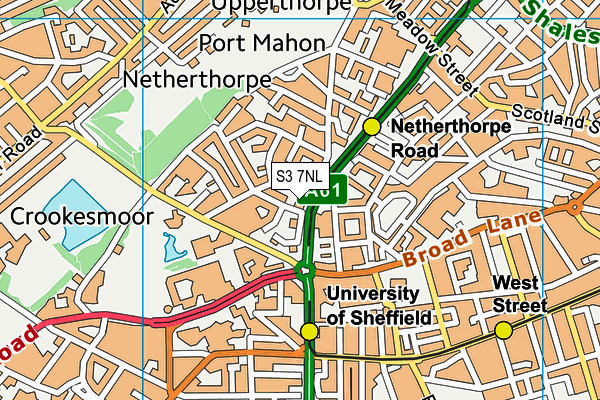 S3 7NL map - OS VectorMap District (Ordnance Survey)