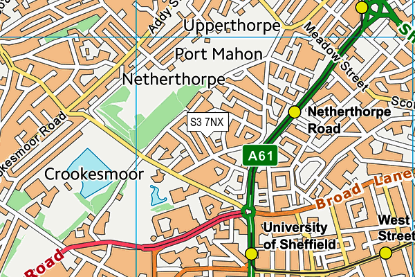 S3 7NX map - OS VectorMap District (Ordnance Survey)