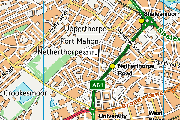 S3 7PL map - OS VectorMap District (Ordnance Survey)