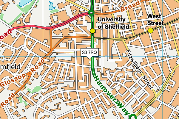 S3 7RQ map - OS VectorMap District (Ordnance Survey)