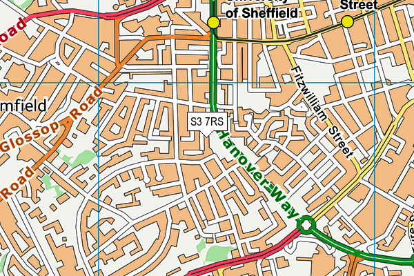 S3 7RS map - OS VectorMap District (Ordnance Survey)