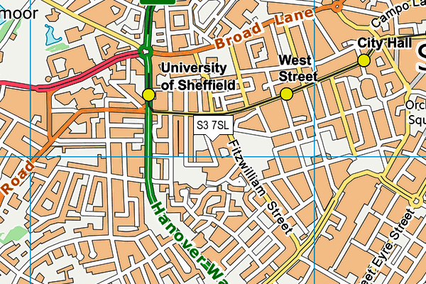 S3 7SL map - OS VectorMap District (Ordnance Survey)
