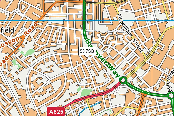 S3 7SQ map - OS VectorMap District (Ordnance Survey)