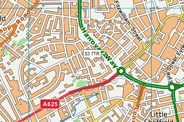 S3 7TR map - OS VectorMap District (Ordnance Survey)
