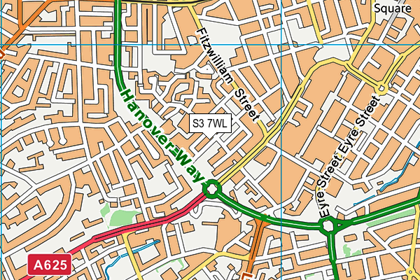S3 7WL map - OS VectorMap District (Ordnance Survey)