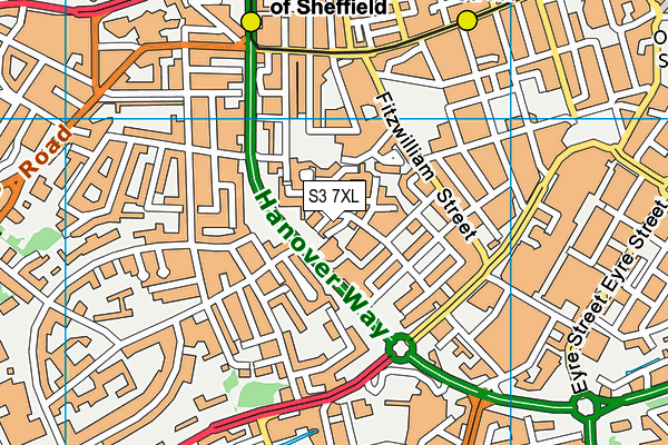 S3 7XL map - OS VectorMap District (Ordnance Survey)