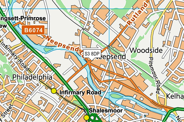 S3 8DP map - OS VectorMap District (Ordnance Survey)