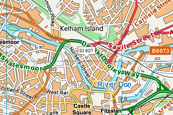 S3 8GT map - OS VectorMap District (Ordnance Survey)