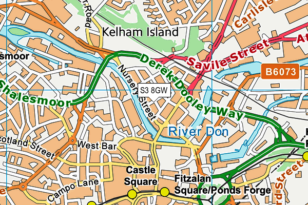 S3 8GW map - OS VectorMap District (Ordnance Survey)