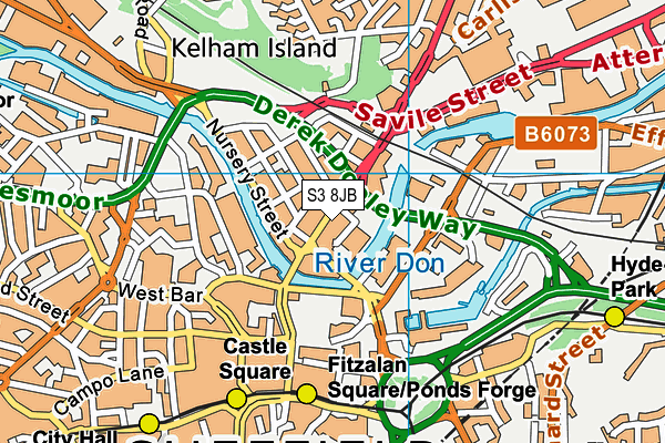 S3 8JB map - OS VectorMap District (Ordnance Survey)