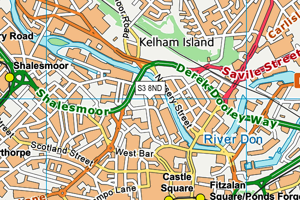 S3 8ND map - OS VectorMap District (Ordnance Survey)