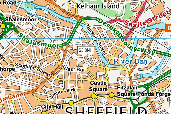 S3 8NH map - OS VectorMap District (Ordnance Survey)