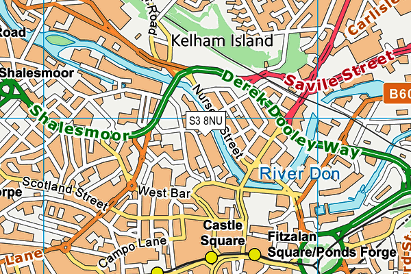 S3 8NU map - OS VectorMap District (Ordnance Survey)