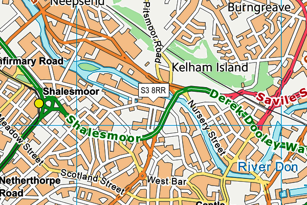S3 8RR map - OS VectorMap District (Ordnance Survey)