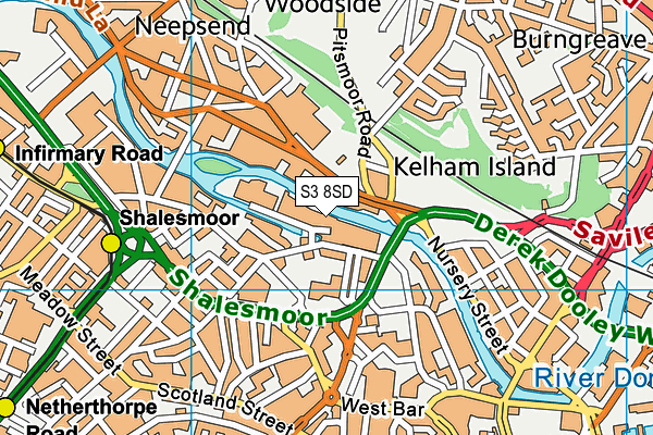 S3 8SD map - OS VectorMap District (Ordnance Survey)