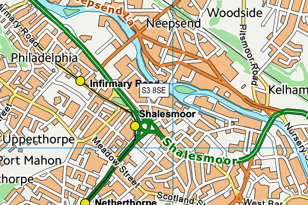 S3 8SE map - OS VectorMap District (Ordnance Survey)