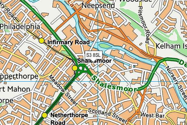 S3 8SL map - OS VectorMap District (Ordnance Survey)