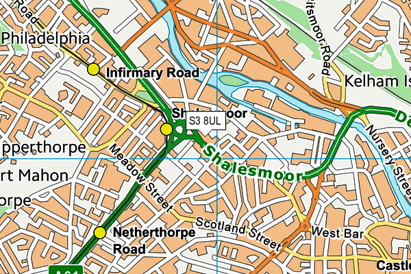 S3 8UL map - OS VectorMap District (Ordnance Survey)