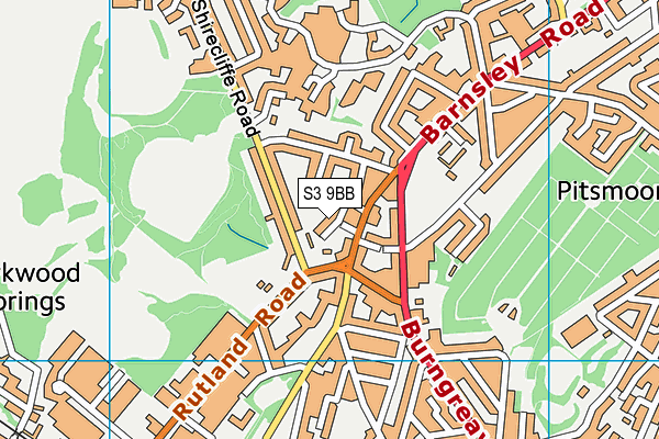 S3 9BB map - OS VectorMap District (Ordnance Survey)