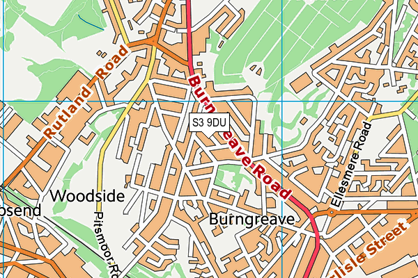 S3 9DU map - OS VectorMap District (Ordnance Survey)