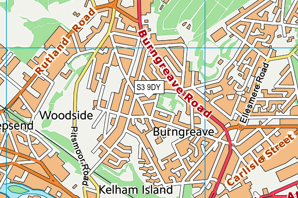 S3 9DY map - OS VectorMap District (Ordnance Survey)