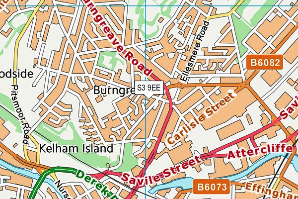 S3 9EE map - OS VectorMap District (Ordnance Survey)