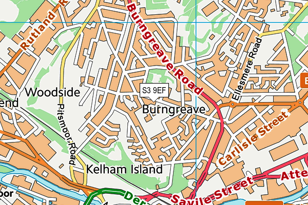 Pye Bank CofE Primary School map (S3 9EF) - OS VectorMap District (Ordnance Survey)