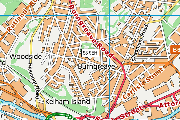 S3 9EH map - OS VectorMap District (Ordnance Survey)