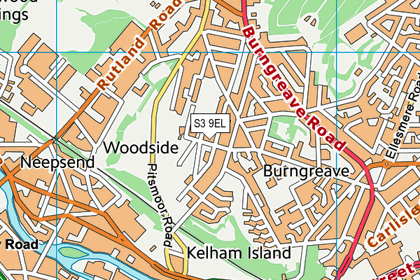 S3 9EL map - OS VectorMap District (Ordnance Survey)