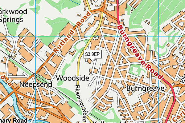 S3 9EP map - OS VectorMap District (Ordnance Survey)